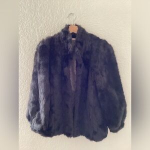 Vintage Sears Dark Chocolate Brown Faux Fur Jacket